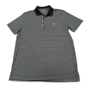 Men’s Izod Golf Black/white Stripe Polo Short Sleeve Size Medium